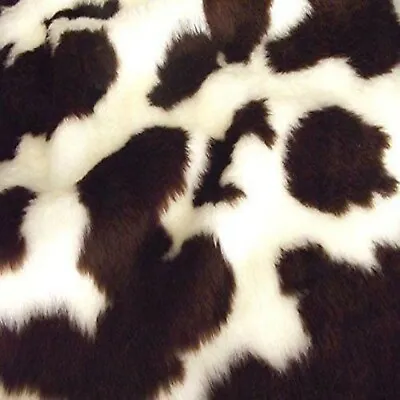 Brown Cow - Jacquard Fur Fabric - R2 Quality Animal Print • £2.25