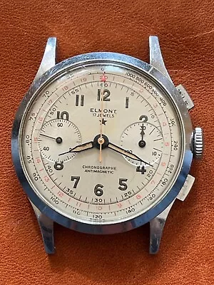 Elmont Swiss Vintage 2-register Chronograph Original Dial Running!! • $110.50