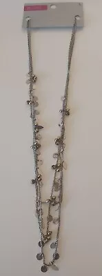 Marks And Spencer Limited Edition Silver-Gold Triple Mix Charm Necklace-New • £11.90