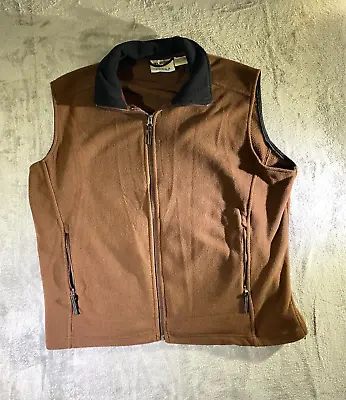 10K Ft Above Sea Level Mens Fleece Sweatshirt Vest Size LARGE Brown Black • $12.24