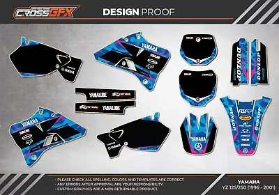 1996 1997 1998 1999 2000 2001 Graphics Kit For YAMAHA YZ 125 YZ 250 Decals • $155