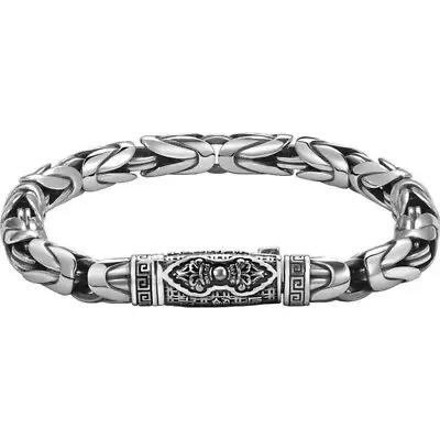 New S925 Silver Plated Bangle Bracelet Chain Vintage Bracelets Men's - 7.87  • $14.16