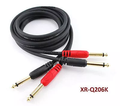 6ft Kirlin Dual 1/4  TS Mono Male To Male Plug Noise Free Audio Cable - XR-Q206K • $9.99