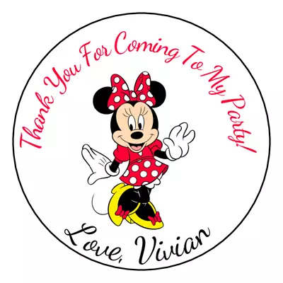 12 Personalized Minnie Mouse Birthday Stickers Labels Tags Party Favors Custom • $4.99