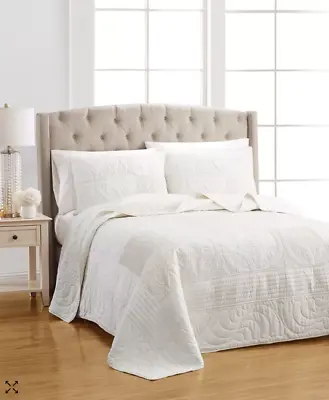 Martha Stewart Wedding Rings 100% Cotton Bedspread White Retail $240 Queen. New • $75.99