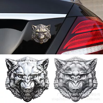 3D Chrome Metal Wolf Head Pattern Car Motorcycle 3M Sticker Decal Emblem Badge • $14.66