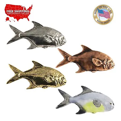 Pewter Permit Fishing Lapel Pin Or Refrigerator Magnet S039 • $15.99