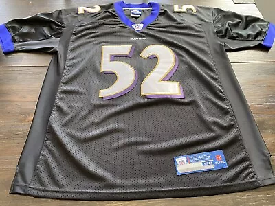 NFL Baltimore Ravens Ray Lewis Mens Black Reebok Stitched Jersey- Size 50 Large • $99.99