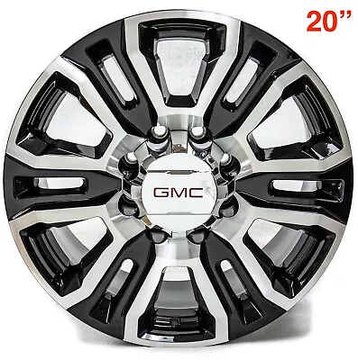 4 GMC Sierra HD 2500 3500 8 Lug 8x6.5 20” Black Machined Wheels Rims 5957 • $1395