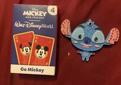 Disney Lilo And Stitch Mirror Key Chain Glittery Walt Disney Mickey Mouse Cards • $15