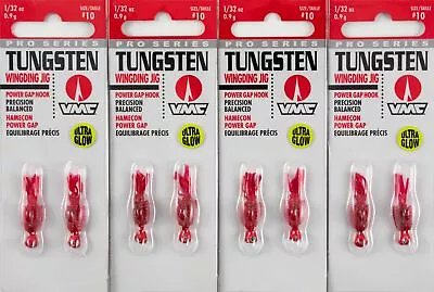 (lot Of 4) Vmc Tungsten Wingding Jig 1/32oz Twdj132glrd Glow Red L8129 • $0.99