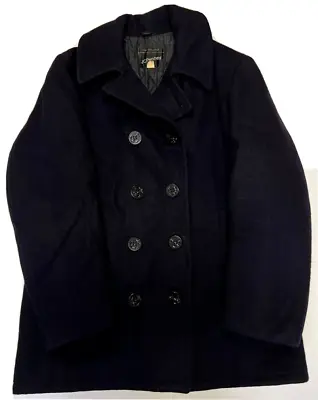Vintage JC Penney Navy Wool Peacoat Jacket Men's Button Up • $39.96
