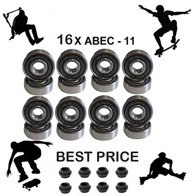 Abec 11 Wheel Bearing Spacers Skateboard Scooter Quad Inline Roller Skate 5 7 9 • £3.69