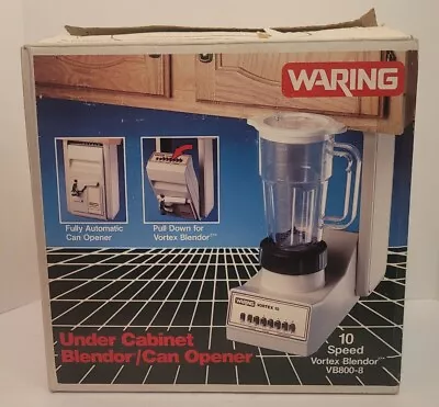 Vintage Waring Under Cabinet 10 Speed Vortex Blender Can Opener VB900-8 Open Box • $40