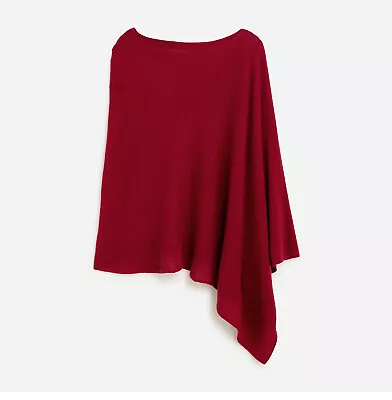 NWT $139 J.Crew Women's SOFT Luxe Cashmere Wool Poncho Wrap Red Ochre • $74.99