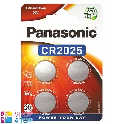 4 Panasonic Cr2025 Lithium Battery 3v Cell Coin Button 4bl Blister Exp 2029 New • £3.10