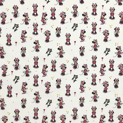 Disney Minnie Mouse & Figaro -100% Craft Cotton Fabric Material 54  140cm Wide • £5.99