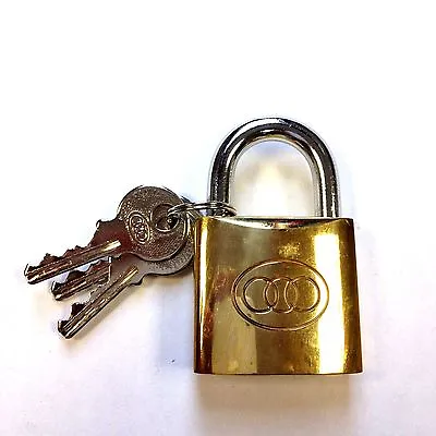 £7.99 • Buy Tri-Circle Solid Brass Padlock Keyed Alike With 3 Keys -38mm