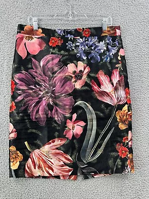 J. Crew Collection No 2 Pencil Skirt Black Dutch Floral Silk GORGEOUS Size 10 • $36.65