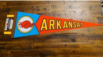 Vintage Arkansas Razorback Pennant 1970s New Old Stock. Approximately 25  Length • $15