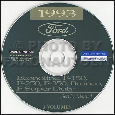 1993 Ford Truck Shop Manual CD F150 F250 F350 Pickup Bronco F-Super Duty Service • $29.94