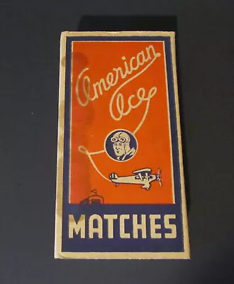 Vintage WWI Era AMERICAN ACE MATCHES WEST VIRGINIA Airplane Pilot Match Box NOS • $9.99
