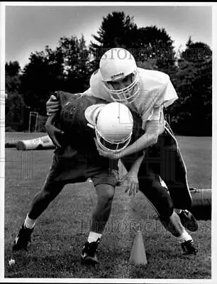 Press Photo Ted Kiernan And Don Vizzo During Football Practice In Greenwich • $19.99