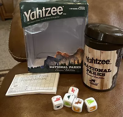 Yahtzee Travel Game National Parks Dice Cup And Score Sheets In Box • $8