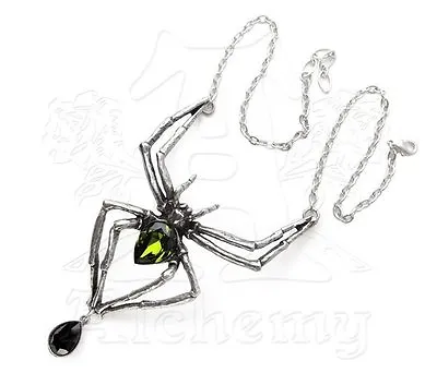 SteamPunk Victorian Alchemy Gothic Pewter Emerald Venom Necklace NEW UNUSED • $46.99