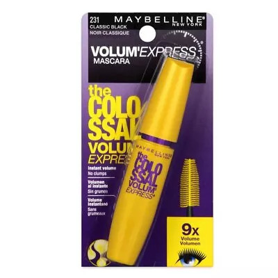 Maybelline Volum' Express Colossal Washable Mascara Makeup Classic Black • $9.40