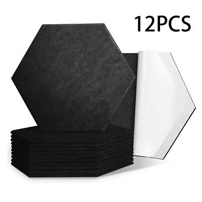 £13.94 • Buy 12pcs Hexagon Self-adhesive Acoustic Panel Sound Absorbing Soundproof Wall Panel
