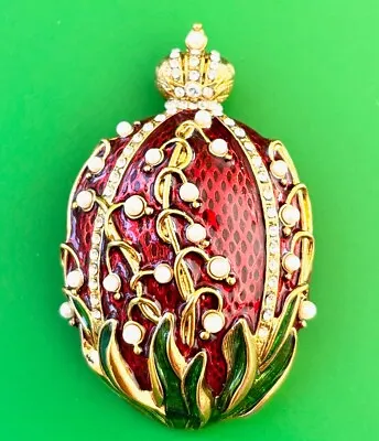 Metropolitan Museum Of Fine Arts Ruby Red Faberge Egg Brooch Lily Of The Valley • $85.39