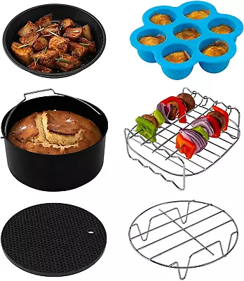 Air Fryer Accessories Set Of 6 For Most 3.7Qt And Larger Oven Cake&Pizza Pan S • $65.99