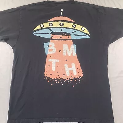 Bring Me The Horizon UFO Shirt L Large Black Spaceship Vintage Y2K BMTH Band Tee • $10