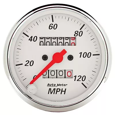 Auto Meter 1396 Arctic White Speedometer Gauge 3 1/8  Mechanical • $154.07