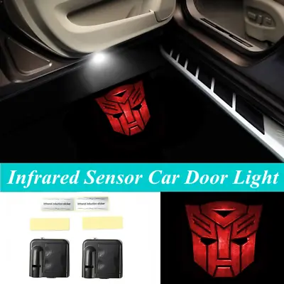 $18.04 • Buy 2Pcs LED Car Door Red Transformers Autobot Welcome Projector Shadow Lights