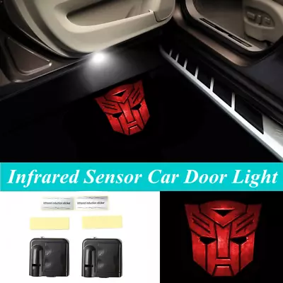 2Pcs LED Car Door Red Transformers Autobot Welcome Projector Shadow Lights • $18.04