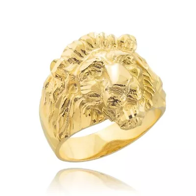 Men's Solid Gold Lion Head Ring  ( 14k 9.70 Grams) • $1039.99
