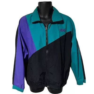 Vintage 90’s Crystal Pepsi Colorblock Vendor Jacket Size XL Purple Teal • $227.60