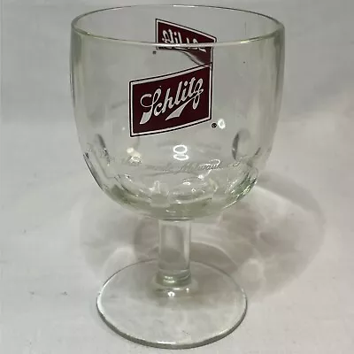 Vintage Schlitz Beer Stemmed Dimpled Goblet Beer Mug Thumbprint Double Sided • $13