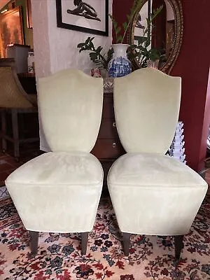 Rare Pair Of Modern Italian Dining Chairs Designer Velvet Green • $795