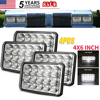 4Pcs 4x6 Inch Square LED Headlights Hi/Lo Beam H4 For Oldsmobile Cutlass 1980-88 • $39.98