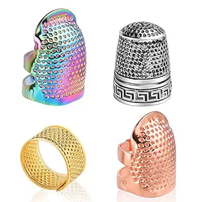 4 Pieces Upgrade Sewing Thimble With Storage Box Sturdy Metal Copper Sewing T... • $12.04