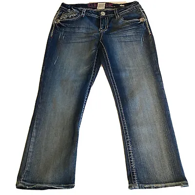 $19.54 • Buy Hydraulic Lola Juniors Blue Jeans, Size 9/10, Embellished Pockets Stretch Denim