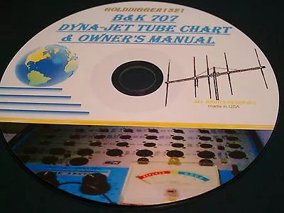 B&k 707 Dyna-jet Owner's Manual With Tube Chart Data On Cd • $9.95