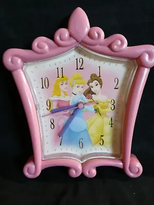 $15 • Buy Vintage Disney Princess Cinderella Sleeping Beauty Belle Wall Clock - Works Well