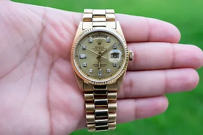 Rolex Day-Date 36mm Diamond Dial Double Quick 18238 Watch Mens Presidential 18k • $16200