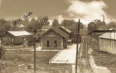 RPPC Photo Howell Michigan Train Station Depot Rare Beautiful • $5