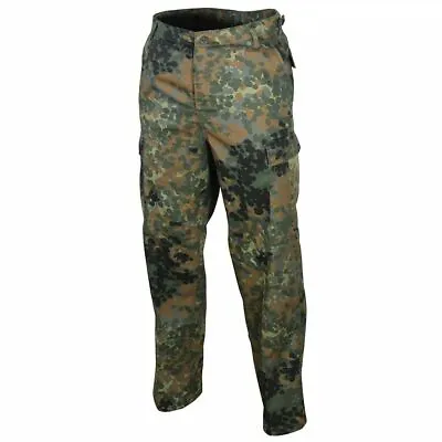 German Flecktarn Camouflage Pants Military Bdu Cargo 6 Pocket Fatigue Trousers • $32.95