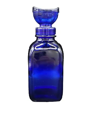 Vintage Cobalt Blue Glass Wyeth Collyrium Soothing Eye Lotion Bottle Classic 4 • $30